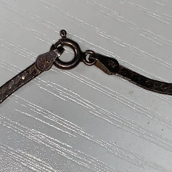 16" #1 Mom Sterling Silver Herringbone Necklace - Picture 9 of 10